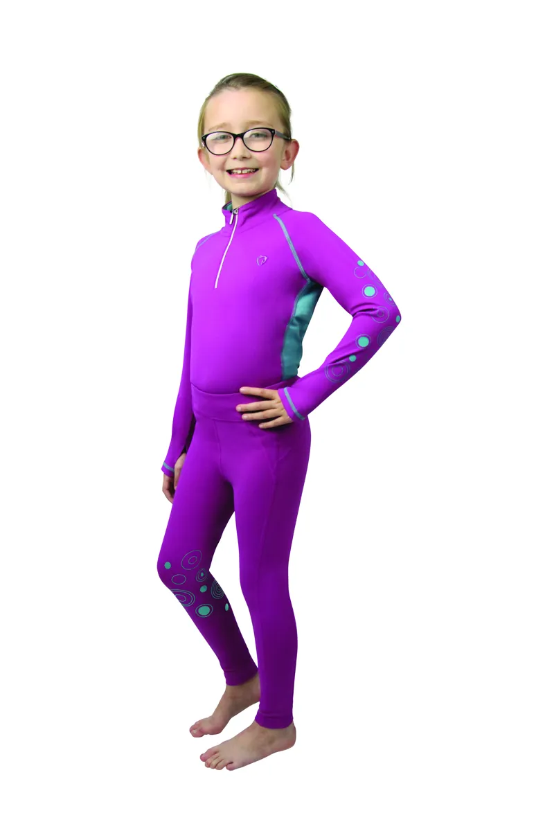 Hy Equestrian DynaMizs Ecliptic Riding Tights - Plum/Teal